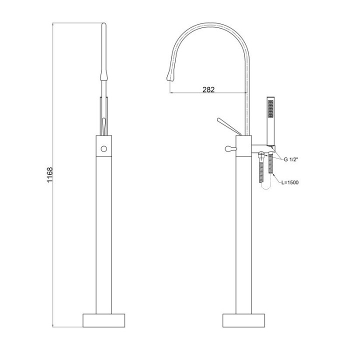 Змішувач для ванни Qtap Virgo 1966103C