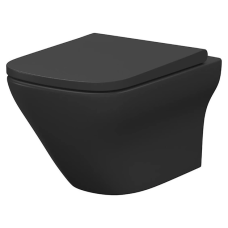 Унитаз подвесной Cersanit 575 LARGA Clean On прямоугольный с сиденьем дюр. slim wrap soft-close легкосьемное, антрацит