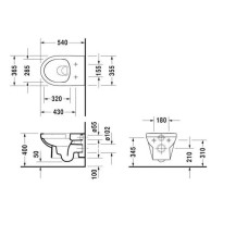 Унітаз підвісний з сидінням Soft-close, білий DURAVIT DURASTYLE BASIC Rimless 45620900A1