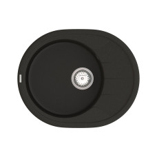 Мойка для кухни из исскуственого камня Vankor Sity  620х500х200 овал. Black + сифон