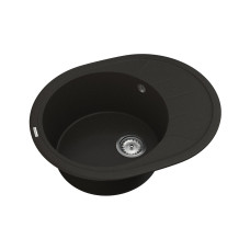 Мойка для кухни из исскуственого камня Vankor Sity  620х500х200 овал. Black + сифон