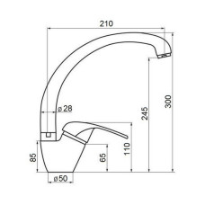 Смеситель для кухни GF Italy (WHI)/S- 03-012F U на гайке (k40)