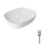 Комплект Qtap Aquarius: Раковина накладная прямоугольная 470x380x120 мм White + Донный клапан PU02