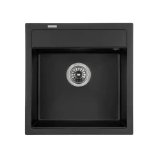 Мойка GRANADO MERIDA 496x480x200 квадрат. black shine + сифон