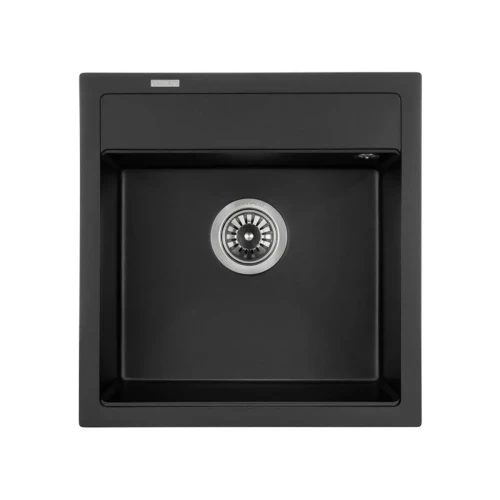 Мойка GRANADO MERIDA 496x480x200 квадрат. black shine + сифон