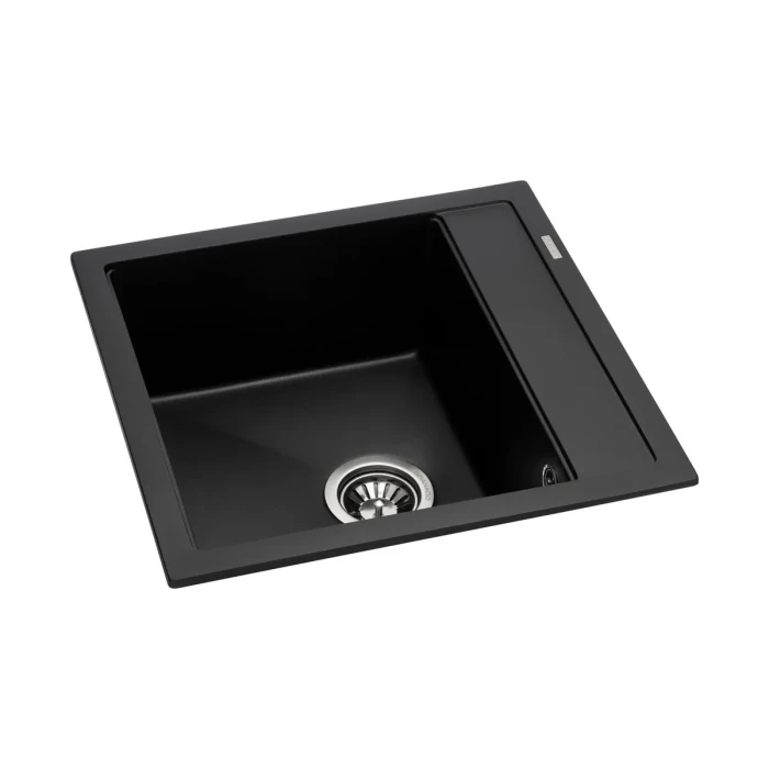Мойка GRANADO MERIDA 496x480x200 квадрат. black shine + сифон