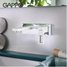 Змішувач для умивальника GAPPO G1017-12, білий/хром