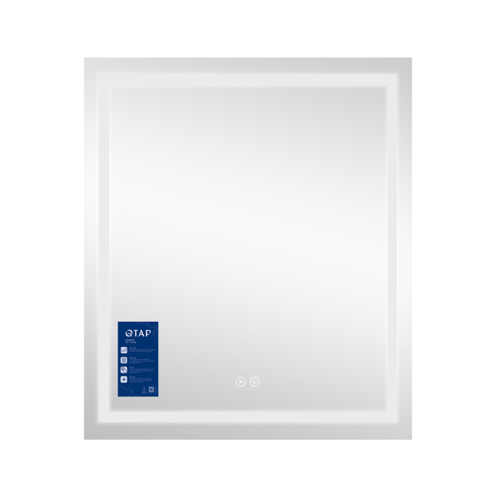 Дзеркало Qtap Mideya (MI1) 700х800 з LED-підсвічуванням Touch, з антизапітнінням, диммером QT2078DCF7080W