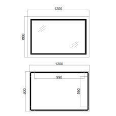 Дзеркало Qtap Cardinal 1200х800 з LED-підсвічуванням Touch, з антизапітнінням, з диммером,з регулюванням температури коліру (3000-6500K) QT0478C12080