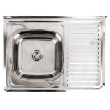 Мойка прям. накл. 600х800 полир. PLATINUM лев.