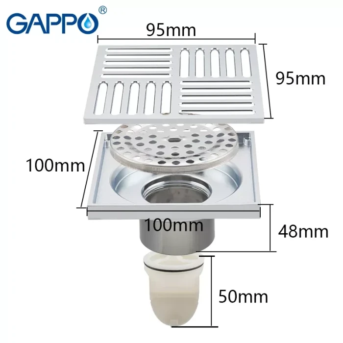 Вертикальний трап GAPPO G81051, латунь, 100х100 мм, хром