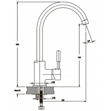 Змішувач для кухні одноважільний латунний HAIBA HANS chr-011(HB0168), хром