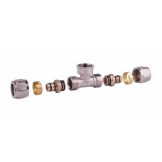 Тройник обжимной разборной 16х1/2"х16, внутренняя резьба SD Forte SD00022055