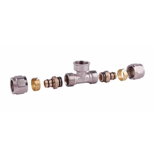 Тройник обжимной разборной 16х1/2"х16, внутренняя резьба SD Forte SD00022055