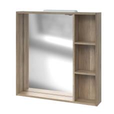 Зеркало-шкаф три полки 80x80х15 ТВИСТ Mirater дуб корабелый