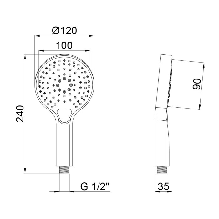 Лейка для ручного душа Qtap Rucni 120 мм округлая QTRUCA120O3KBB Black Matt Лейка для ручного душа Qtap Rucni 120 мм округлая QTRUCA120O3KBB Black Matt