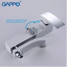 Душова система GAPPO G2407-8, вилив - перемикач на лійку, білий/хром