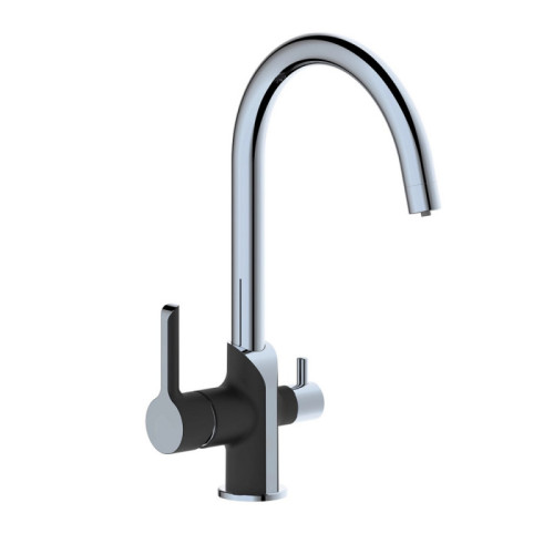 Смеситель для кухни  Q-TAP Grand d-35, под фильтр, U-образный хром/черный