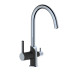 Смеситель для кухни  Q-TAP Grand d-35, под фильтр, U-образный хром/черный