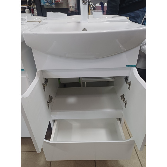 Тумба для умивальника 55-Cersania АКВА Barco Blanco (2дв,1ящ)