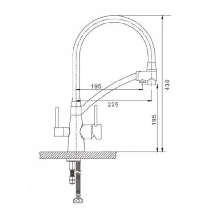 Змішувач для кухні під фільтр Gappo G4398 Змішувач для кухні під фільтр Gappo G4398