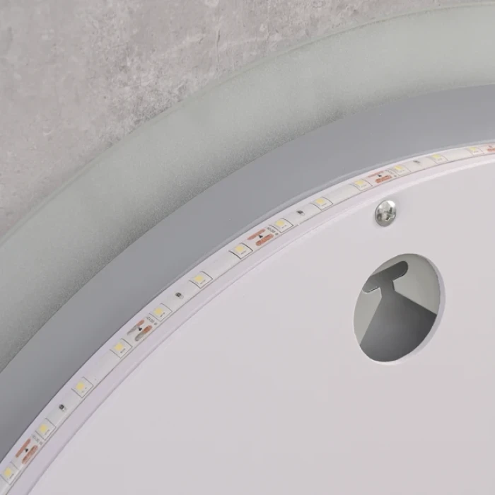 Зеркало круглое LED 60 MIXXUS Plain контур, часы, с антизопотев.