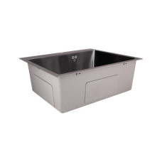 Мойка прямоугоьная 600х500х215 Lidz Handmade Brush 3,0/0,8 интегрированный дозатор Black