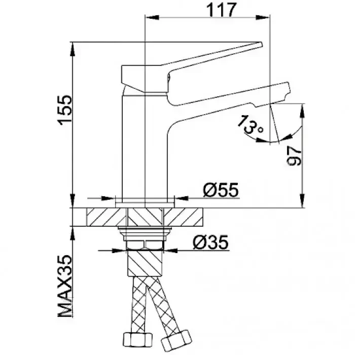 Змішувач для умивальника Frap F1062, чорний