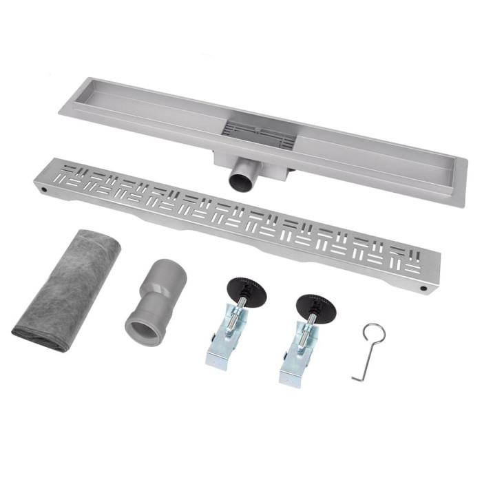IT02-FT20/800 ITAL Душовий трап 800 мм, комбінований гідрозатвор, Brushed nickel (блістер) {5/1}