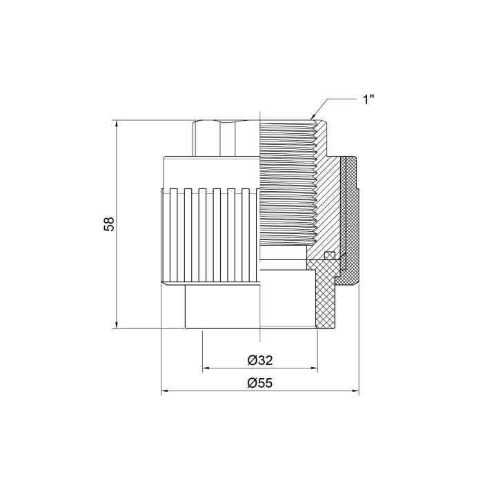 Муфта из полипропилена Thermo Alliance 32х1" ВР