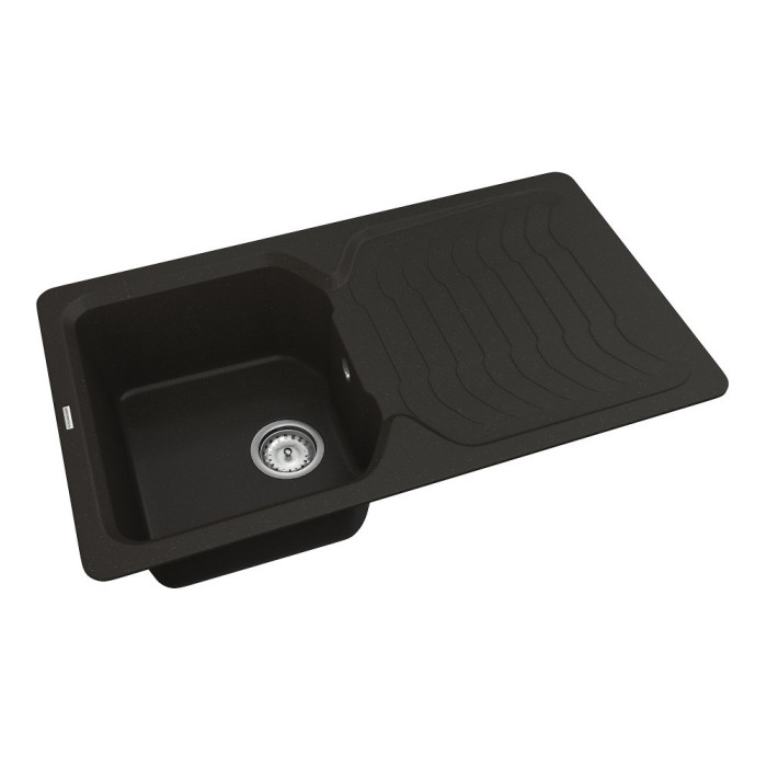Мийка для кухні Vankor Sigma SMP 02.85 Black прямокутна з сифоном