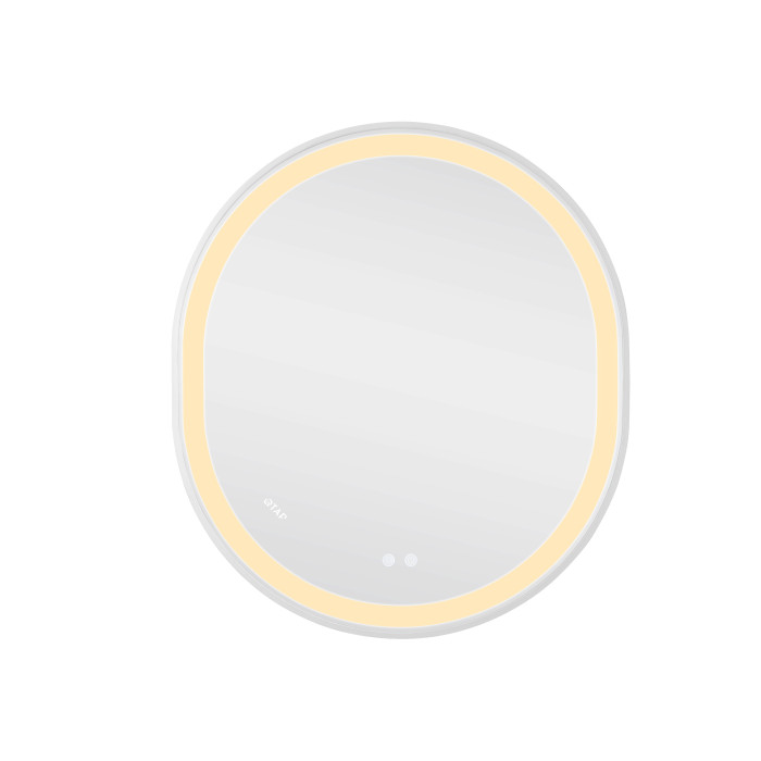Зеркало Qtap Gemini 800х700 с LED-подсветкой Touch, с антизапотеванием, с диммером, регулятор температуры  цвета (3000-6500K) Reverse QT2578R8071W