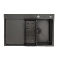 Кухонна Мойка GAPPO GS7850-6R накладна 780x500 мм, поверхня PVD, чаша права
