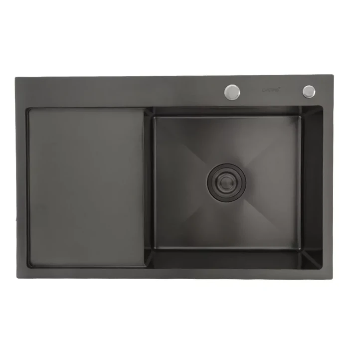 Кухонна мийка GAPPO GS7850-6R накладна 780x500 мм, поверхня PVD, чаша права