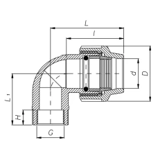 Коліно 90° ПЕ з внутрішньою різьбою ITAL 32 мм х 1/2"