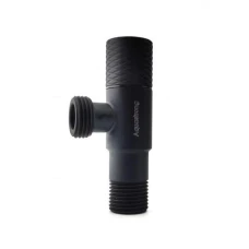 Кран угл. хром 1/2'' х 3/4'' D 815 Aquastrong черный