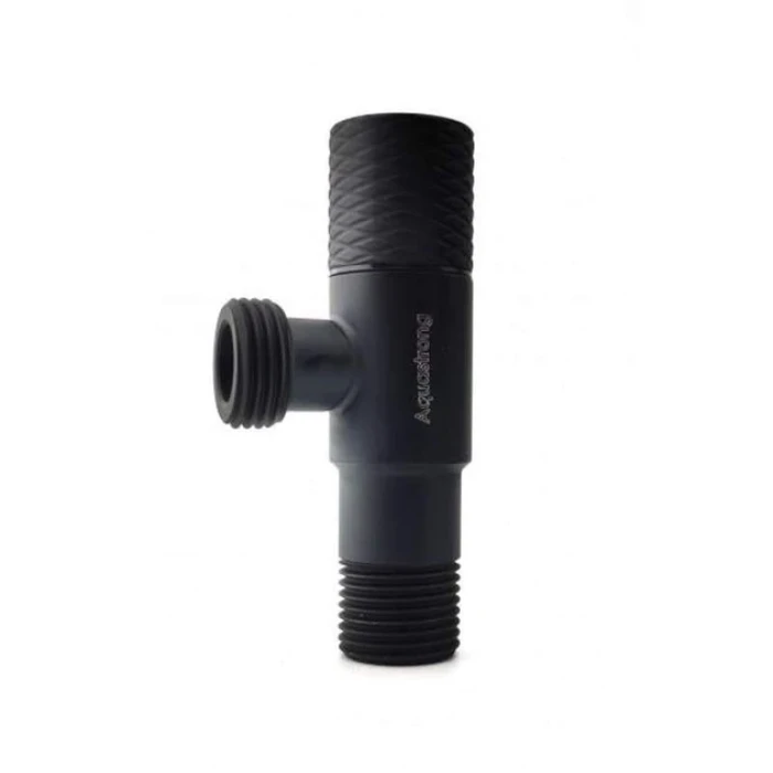 Кран угл. хром 1/2'' х 3/4'' D 815 Aquastrong черный