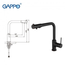 Смеситель для кухни Gappo с подключением фильтра питьевой воды черный G4390-10