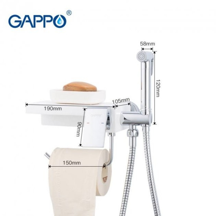 Гигиенический душ GAPPO  G7296 белый кварц/хром
