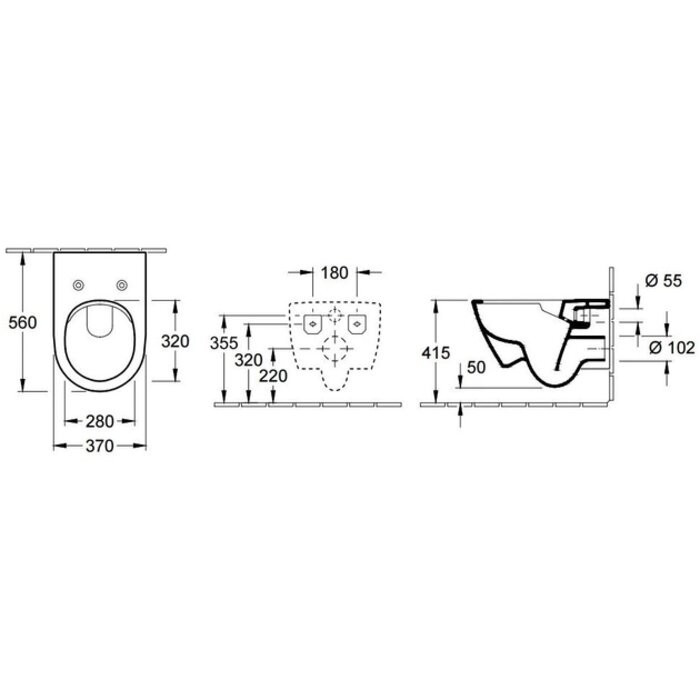 Унітаз підвісний з сидінням Soft Close, змивом DirectFlush Villeroy&Boch Subway 5614R201