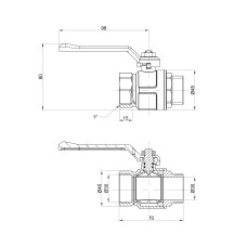 Кран шаровой Icma 1" прямой №350