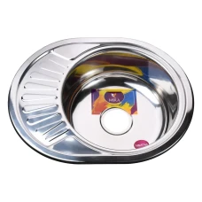 Мойка для кухни Mira из нержавеющей стали MR 5745 P Polish 570x450мм овальная врезная глянцевая 0.8мм