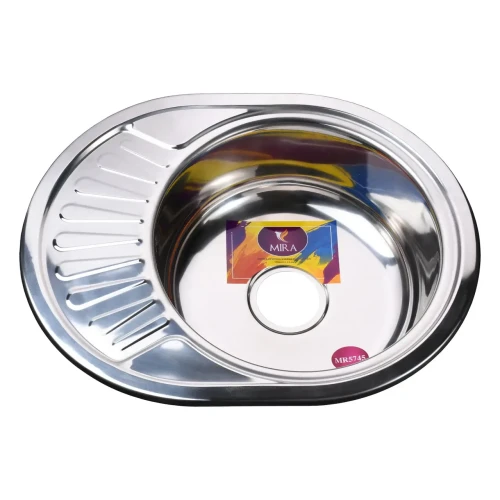 Мийка для кухні MIRA з нержавіючої сталі MR 5745 P Polish 570x450мм овальна врізна глянсова 0.8мм