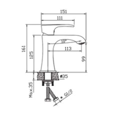 Смеситель для умывальника HAIBA Monaco 001 Nut хром (HB9651)