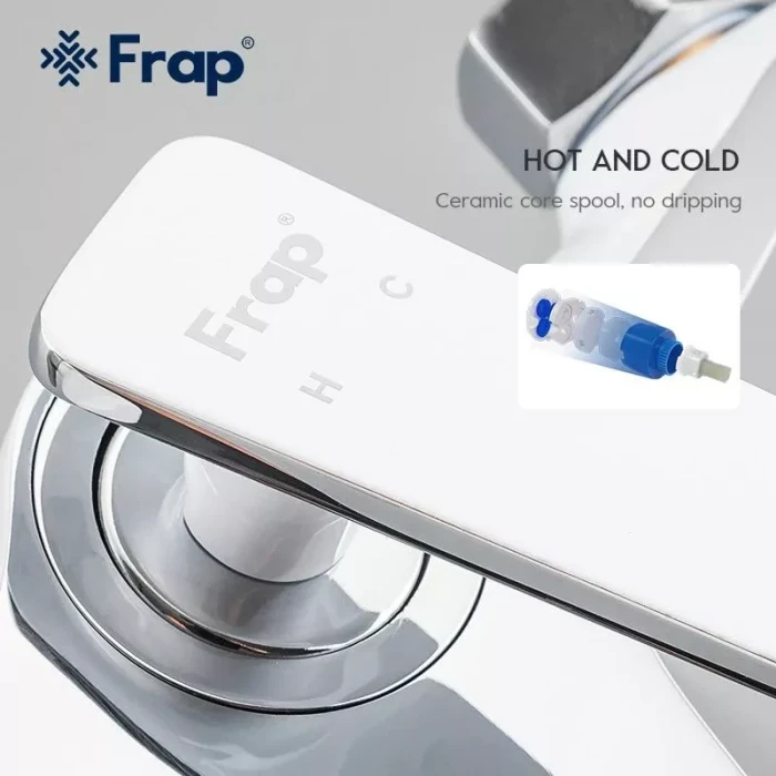 Змішувач для ванни Frap F3258, білий/хром