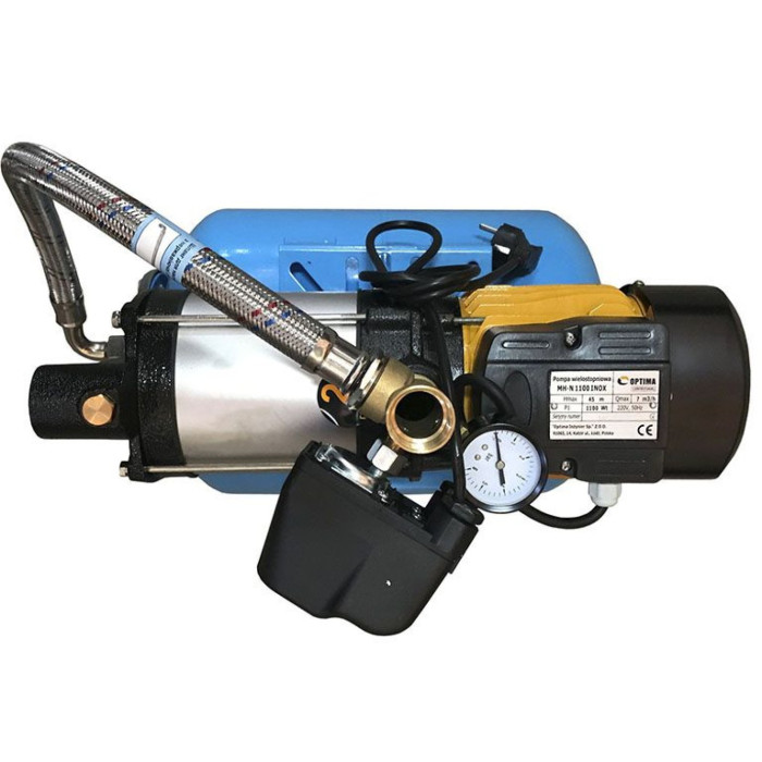 Станція насосна  OPTIMA  MH-N1100 INOX-24 1,1кВт многоступ. Нержавіюча сталь колеса на гребенке