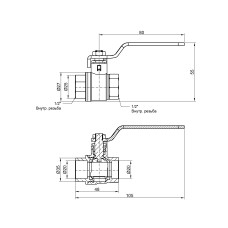 Кран шаровой SD Plus 1/2" ВР для воды (рычаг) SD600W15