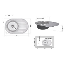 Кухонная мойка Lidz 7750 0,8 мм Satin (LIDZ7750SAT)