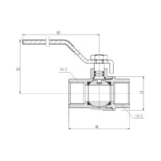 Кран шаровой SD Forte 1/2" ВР для газа (ручка) SF600G15