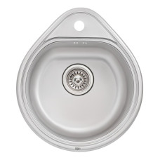 Кухонная мойка круглая 440х500х190 сатин Q-tap (капля)
